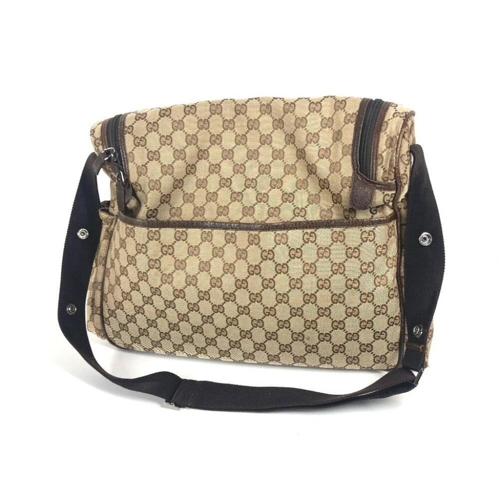 GUCCI 123326 Mother's Bag Crossbody Shoulder Bag Canvas/Leather Beige/Dark brown - Picture 12 of 16